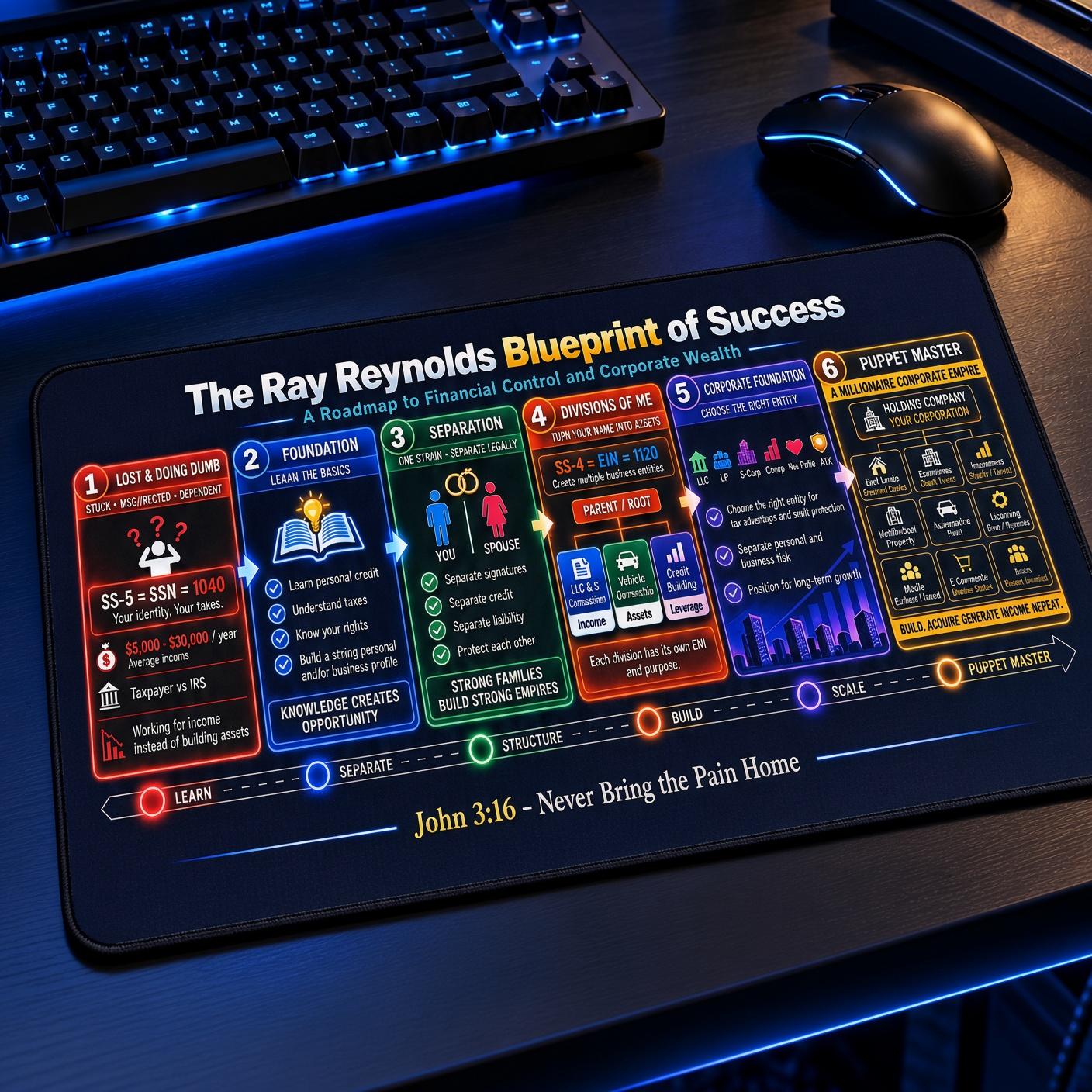 Ray Reynolds Blueprint of Success Dark Blue Roadmap to Financial Control and Corporate Wealth Guide